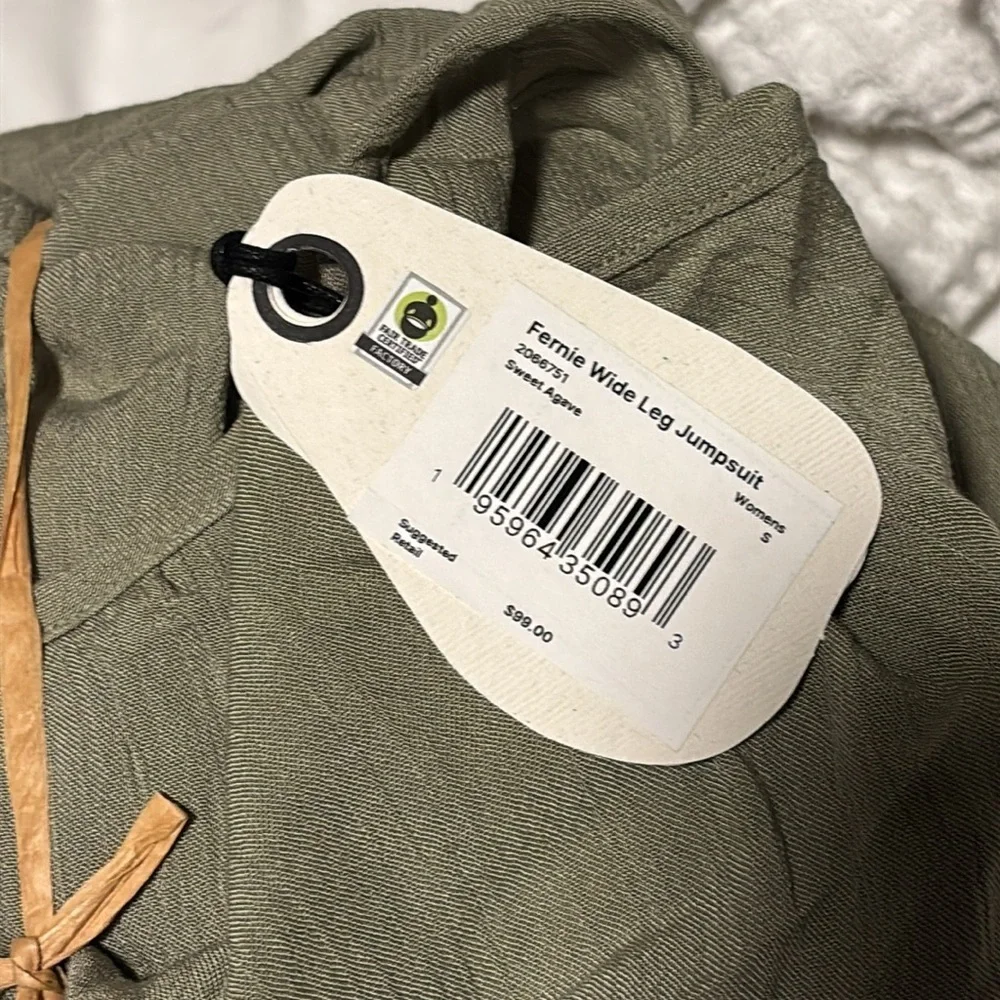 NWT Prana Fernie Strappy Wide Leg Jumpsuit Sage Green Swimsuit Beach Coverup